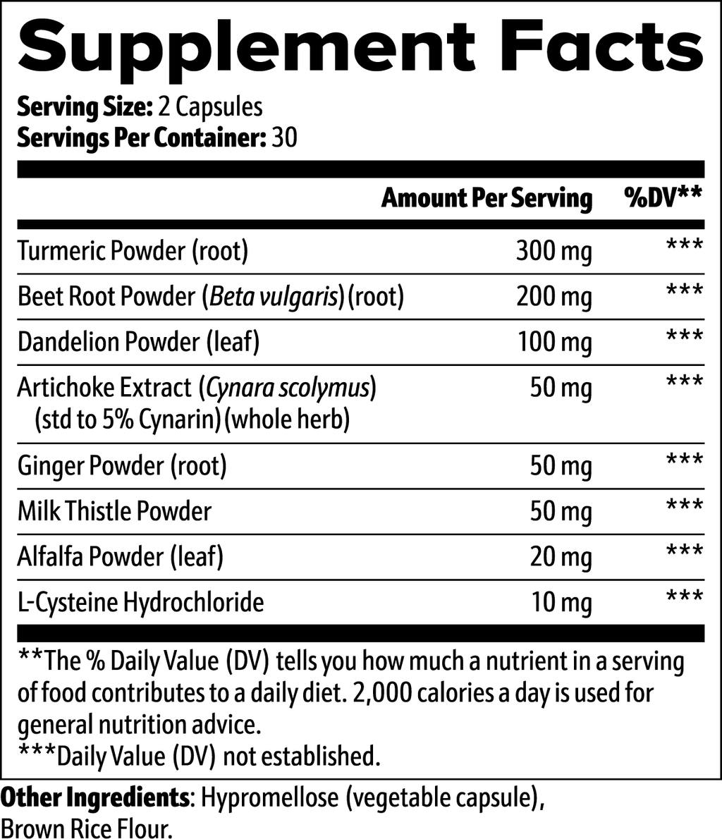 Liver Support Supplement Capsules, 60 Count