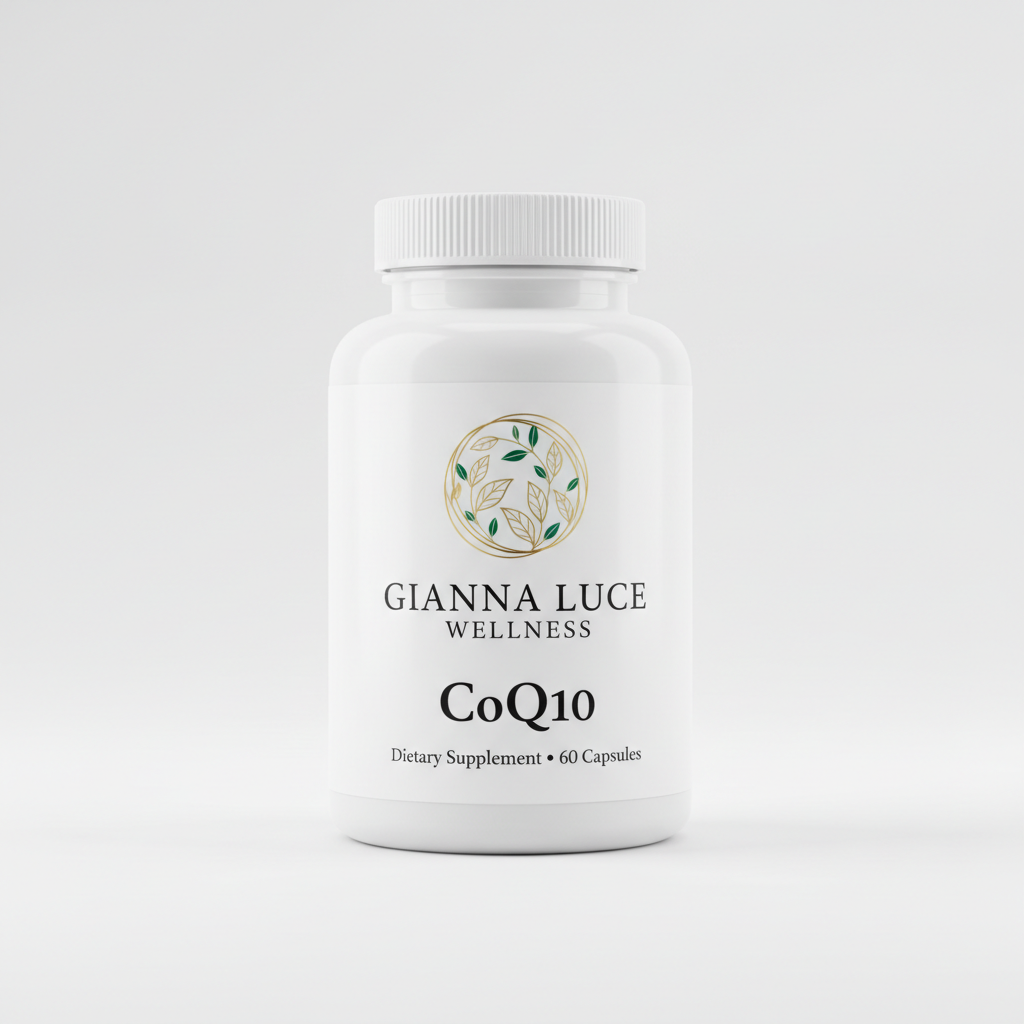 CoQ10 Gianna Luce Wellness supplement bottle 60 Capsules