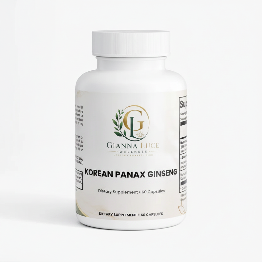 Korean Panax Ginseng Gianna Luce Wellness supplement bottle